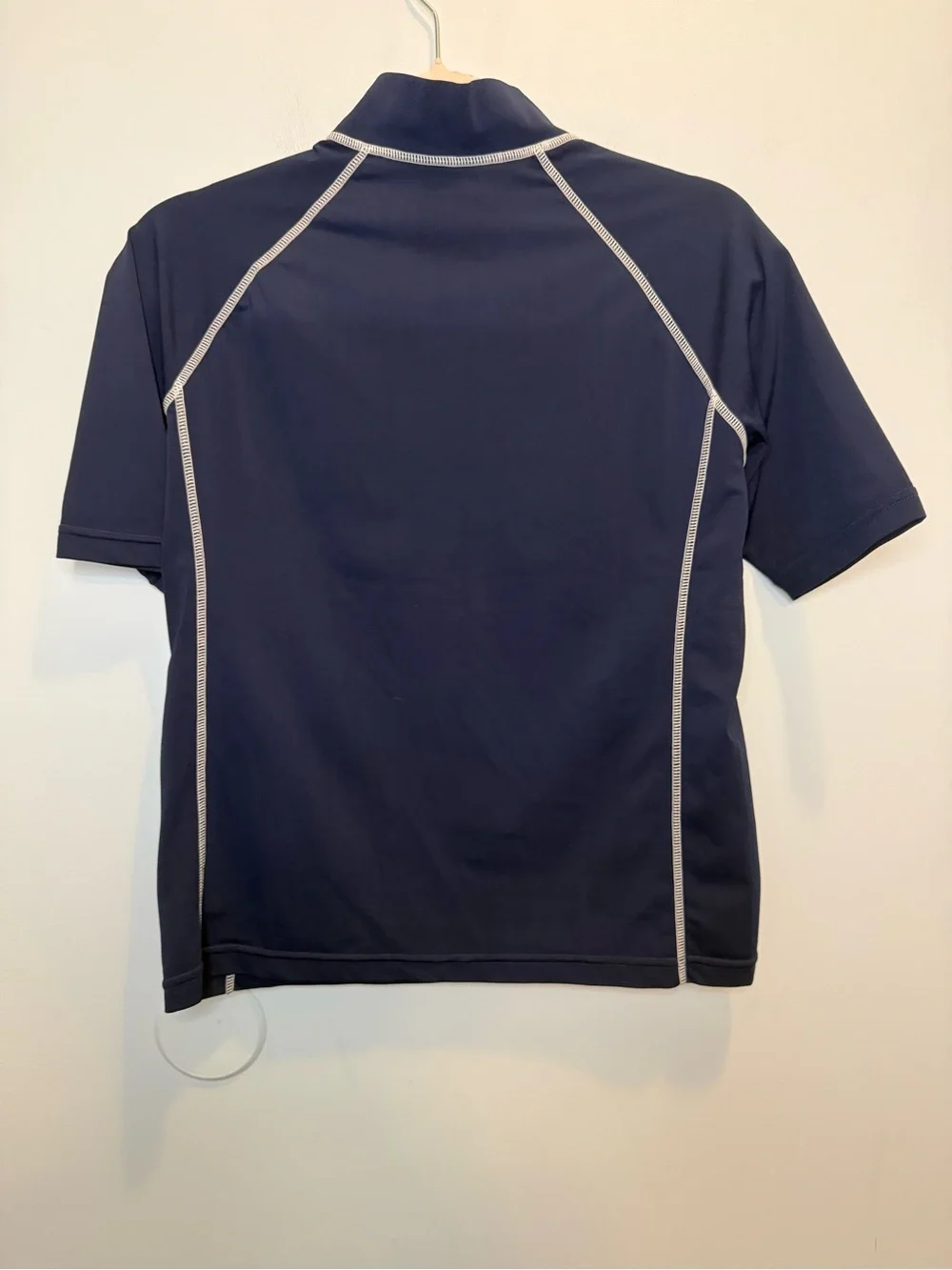 Coolibar UPF 50+ Quarter Zip Short Sleeve Swim Rash Guard Navy Men’s Small